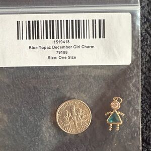 14kt Gold and Blue Topaz December Girl Charm